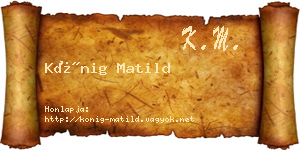 Kőnig Matild névjegykártya